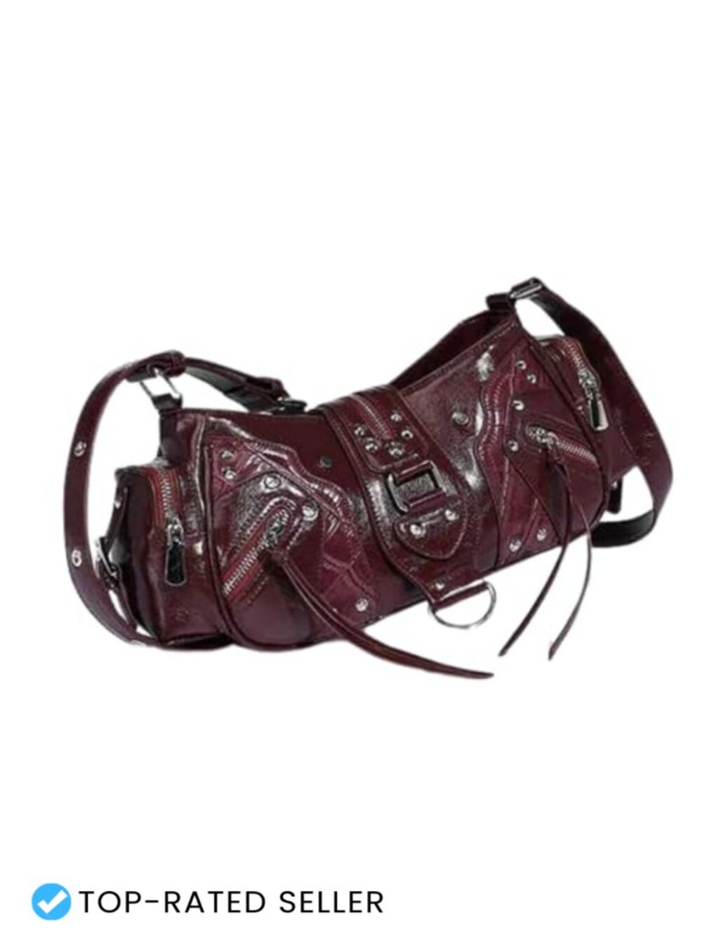 Y2K Coquette Leather Shoulder Bag Purse Hobo Women's Handbag Punk Trendy
